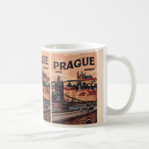 czechia vintage travel prague czech republic gifts coffee mug