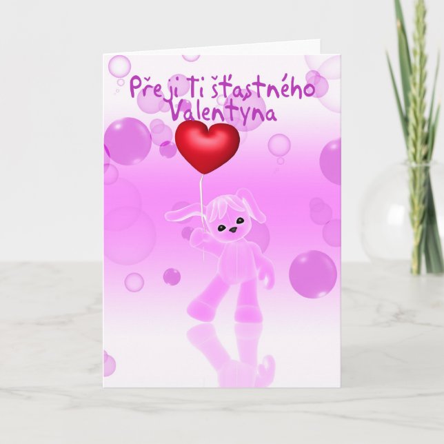 Czechoslovakian valentine's day greeting card - Cu (Front)