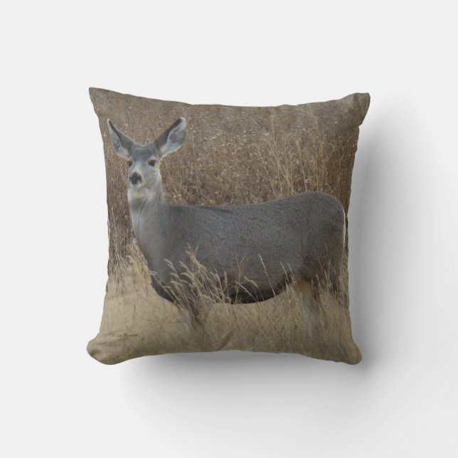 D14 Mule Deer Doe Cushion (Front)