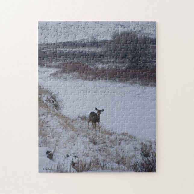 D16 Mule Deer Doe in River Valley Jigsaw Puzzle (Vertical)