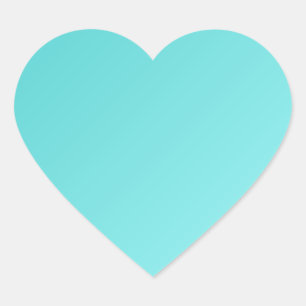 D1 Linear Gradient - Turquoise to Light Cyan Heart Sticker