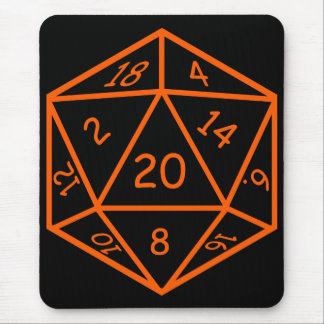 D20 Black & Orange Mouse Pad