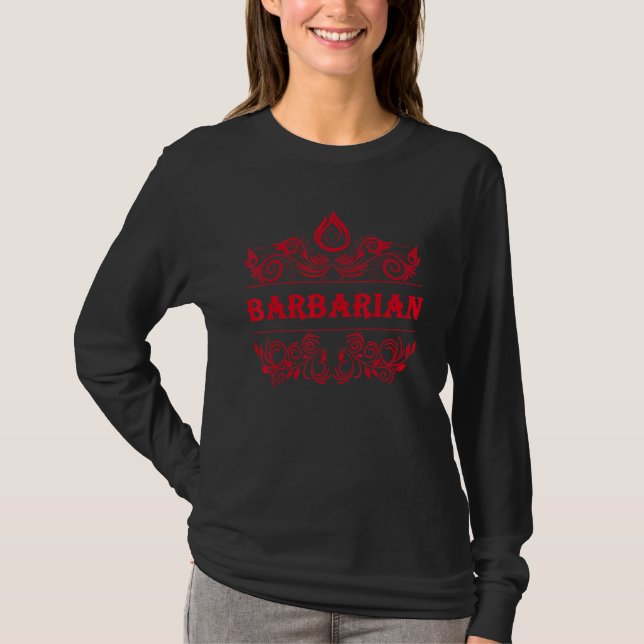 D20 Dice Barbarian Rpg Class Tabletop Roleplaying  T-Shirt (Front)