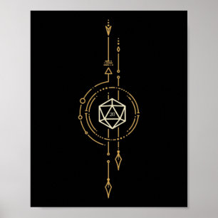D20 Dice of the Ranger Minimalist Tabletop RPG Poster