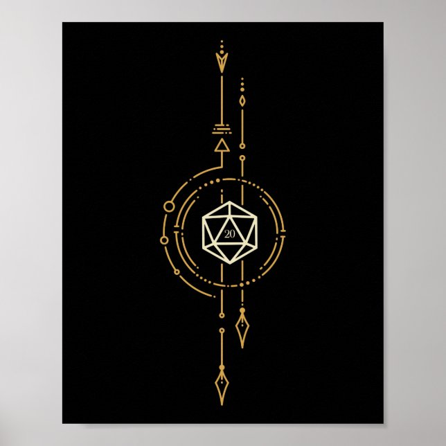 D20 Dice of the Ranger Minimalist Tabletop RPG Poster (Front)