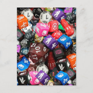 d20 dice postcard