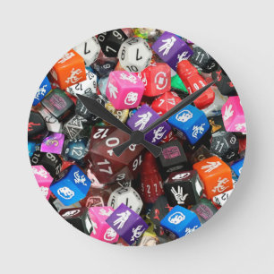 d20 dice round clock