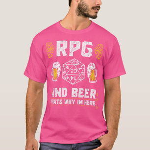 D20 Dice RPG and Beer Tabletop Role Playing Game M T-Shirt