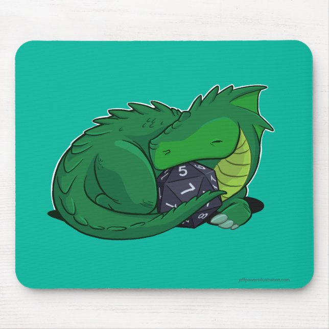D20 Green Dragon Mouse Pad (Front)