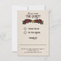 D20 Monogram Roses RPG Wedding RSVP