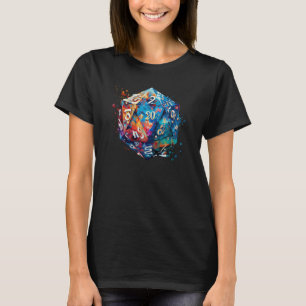 D20 Pop D20 Dice Fantasy Gaming Boardgame RPG Game T-Shirt