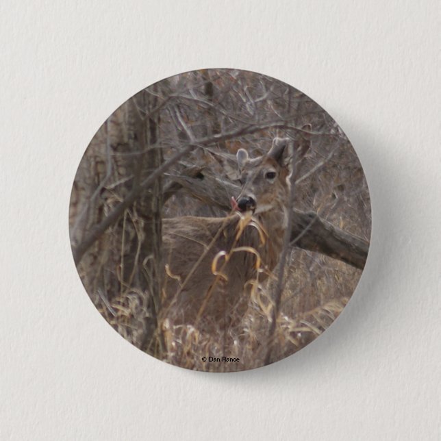 D2 White-tailed Deer 6 Cm Round Badge (Front)