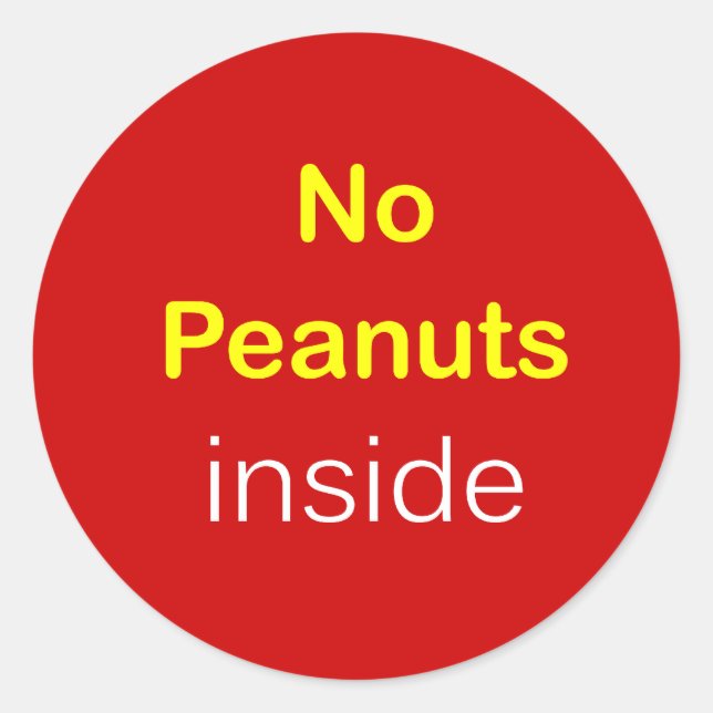 d3 - Food Label ~ NO PEANUTS INSIDE. (Front)