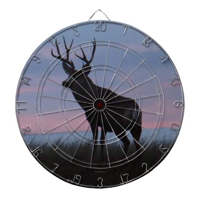 D3 Mule Deer Buck Sunrise Buck Dartboard (Front)