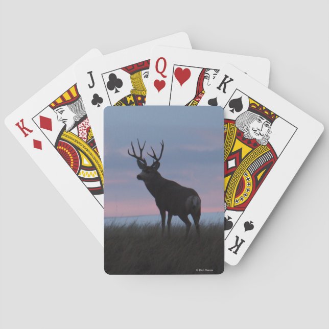 D3 Mule Deer Buck Sunrise Buck Playing Cards (Back)
