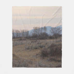 D4 Mule Deer Buck and Sweet Grass Hills Fleece Blanket