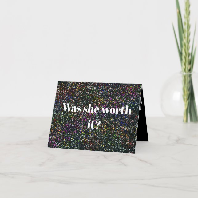 D8C - Was she worth it? Thank You Card (Front)