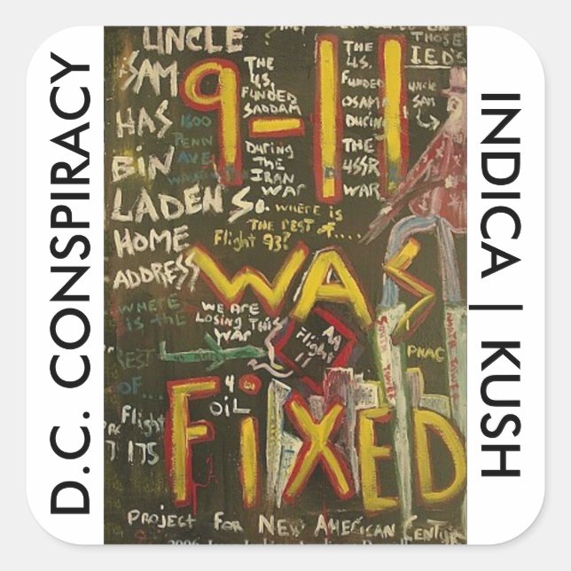 D.C. CONSPIRACY INDICA KUSH SQUARE STICKER (Front)