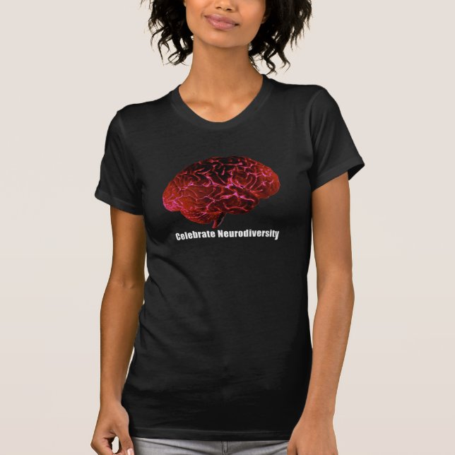d  Celebrate Neurodiversity Red Brain T-shirt (Front)