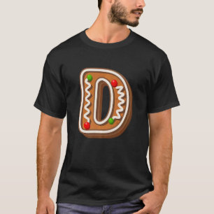 D Cutest Capital Christmas Cookie Alphabet Letter  T-Shirt