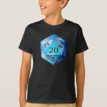 D&D d20 Blue and Black COBALT die T-Shirt<br><div class="desc">Rule gaming night with flair!  
 
 This cobalt blue d20 with black numbers shows your D&D party that you are not to be trifled with. 
 
  Roll high with this natural d20 proudly telling the world you are a true natural. 
 
 Summon the power of Poseidon with this cobalt blue die!</div>
