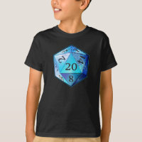 D&D d20 Blue and Black COBALT die
