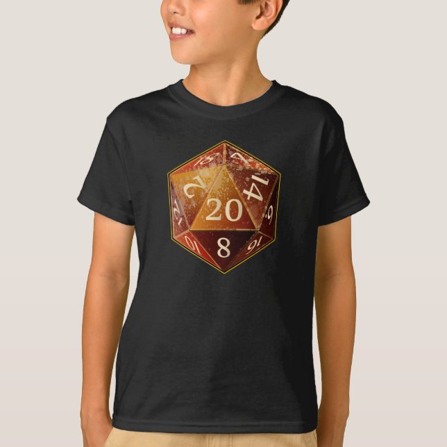 D&D d20 Sandstone and tan SAHARA die T-Shirt (Front)