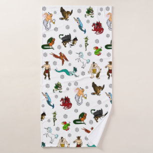 D&D Dice and Monsters Bath Towel Set