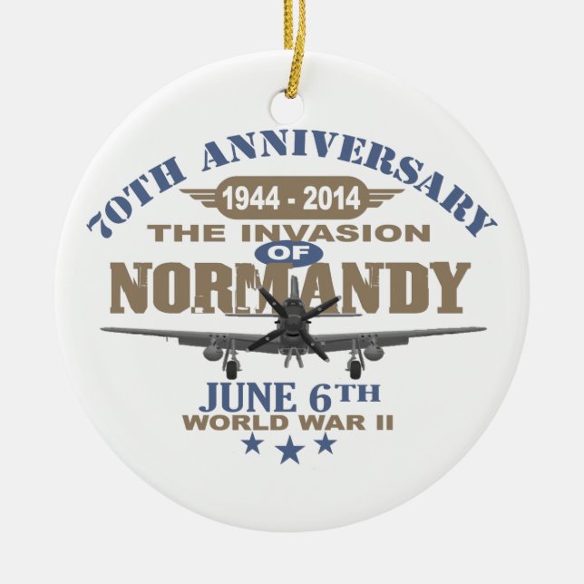 D-Day 70th Anniversary Battle of Normandy Ceramic Ornament (Front)