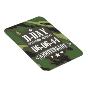 D-Day Anniversary Badge With camouflage Magnet