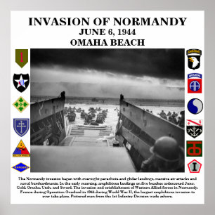 D-Day Invasion Of Normandy White Background Poster