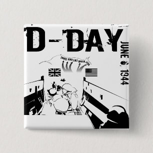 D-DAY June 6, 1944 15 Cm Square Badge