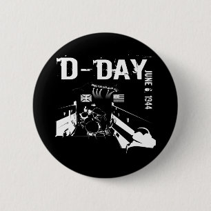 D-DAY June 6, 1944 6 Cm Round Badge