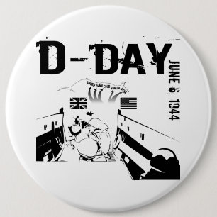 D-DAY June 6, 1944 6 Cm Round Badge