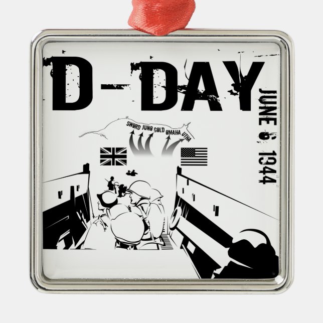D-DAY June 6, 1944 Metal Ornament (Front)