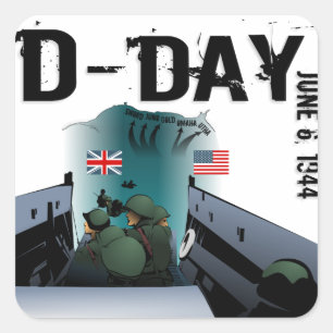 D-DAY June 6, 1944 Square Sticker