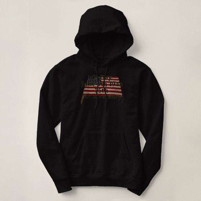 D-Day June 6th 1944 75th Anniversary Commemorative Hoodie (Design Front)