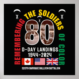 D-DAY LANDINGS 80th Anniversary Soldiers of Colour Poster