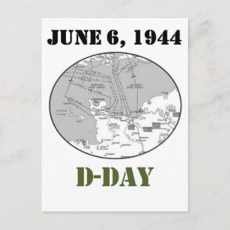 D-Day Map Postcard