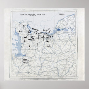 D-Day Map Poster