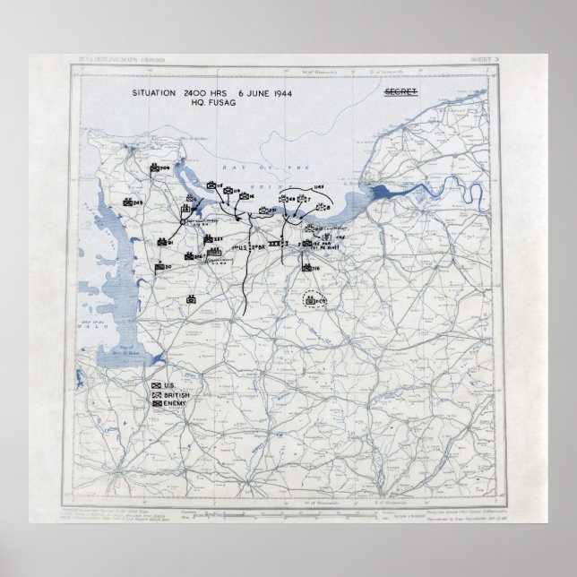 D-Day Map Poster (Front)
