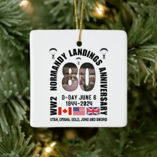 D-DAY NORMANDY LANDINGS WW2 80th Anniversary  Ceramic Ornament