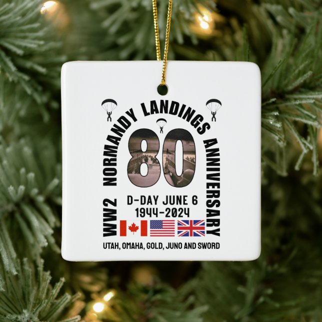 D-DAY NORMANDY LANDINGS WW2 80th Anniversary  Ceramic Ornament (Tree)