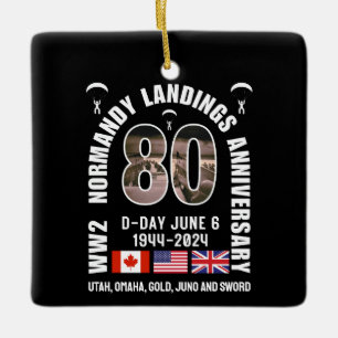 D-DAY NORMANDY LANDINGS WW2 80th Anniversary  Ceramic Ornament