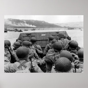 D-DAY Omaha Beach Landing Craft World War II Poster