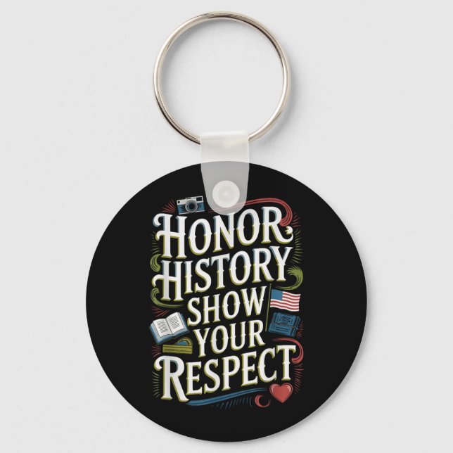 D-Day Tribute June 6 1944 Memorial Design Key Ring (Front)