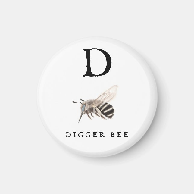 "D" Digger Bee Magnet (Front)