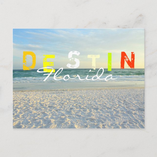 D E S T I N Florida Beach fun colours Postcard (Front)