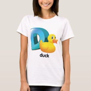 D for Duck Alphabet Bright Letter T-Shirt
