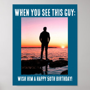 D Funny 50th Milestone Birthday  Poster